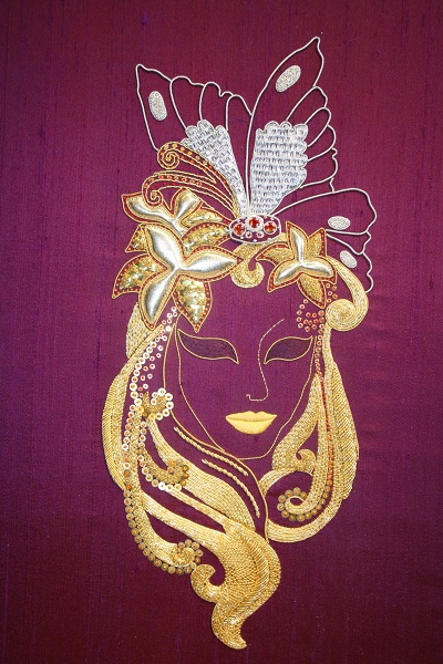 Venetian Mask in Advanced Goldwork